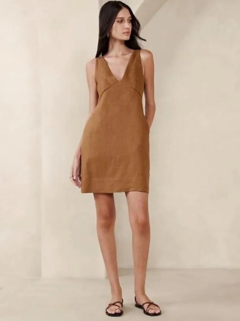 Banana Republic Brown Linen Dress 12